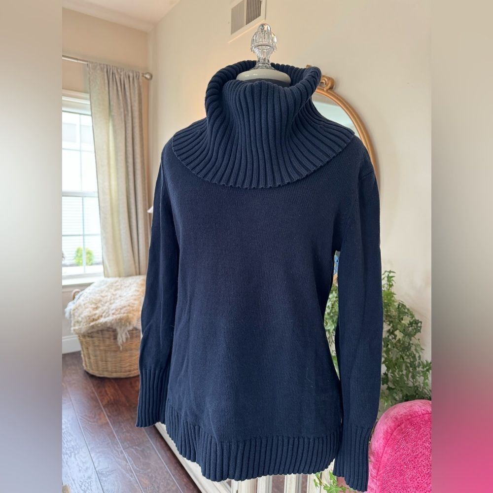 Navy blue nautical cow neck sweater size medium